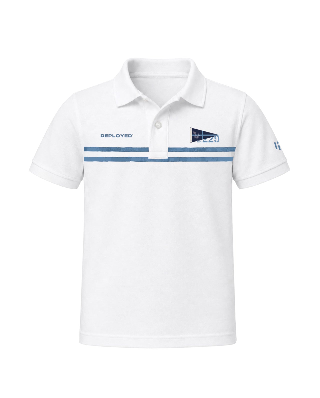 DEPLOYED NAUTICAL FLAG Kids Polo T-Shirt - White