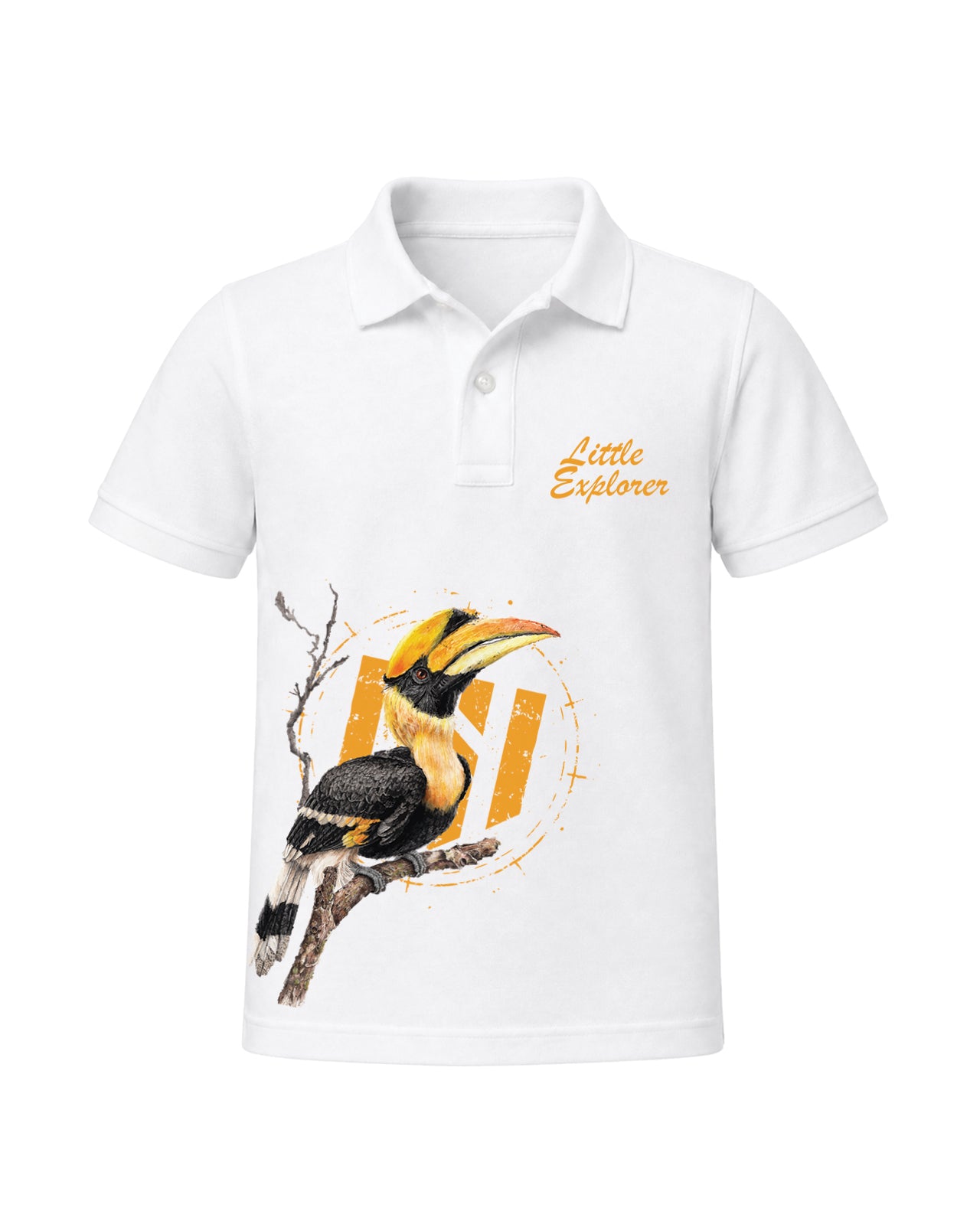 LITTLE EXPLORER Kids Polo T-Shirt - White