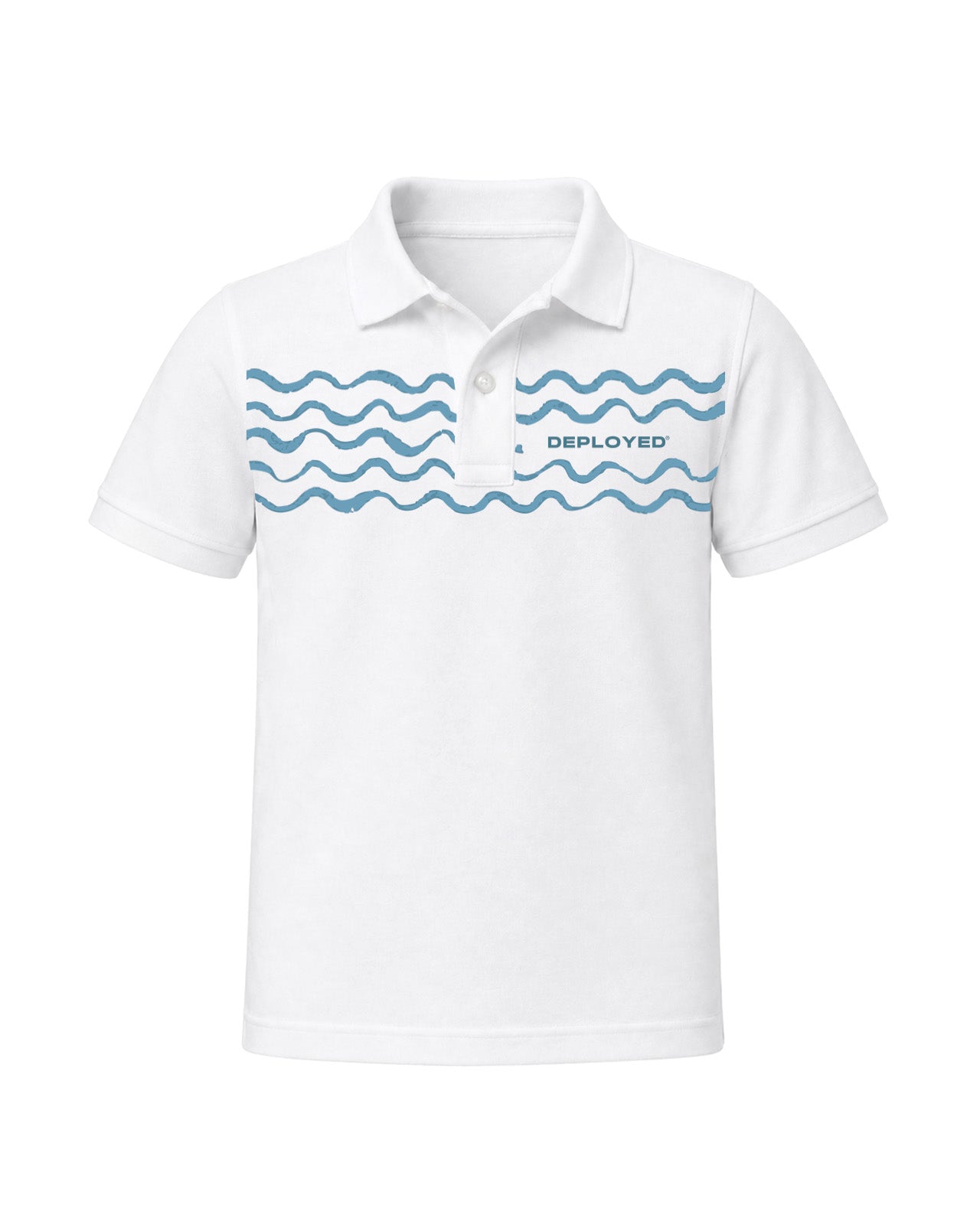 OCEAN WAVES Kids Polo T-Shirt - White