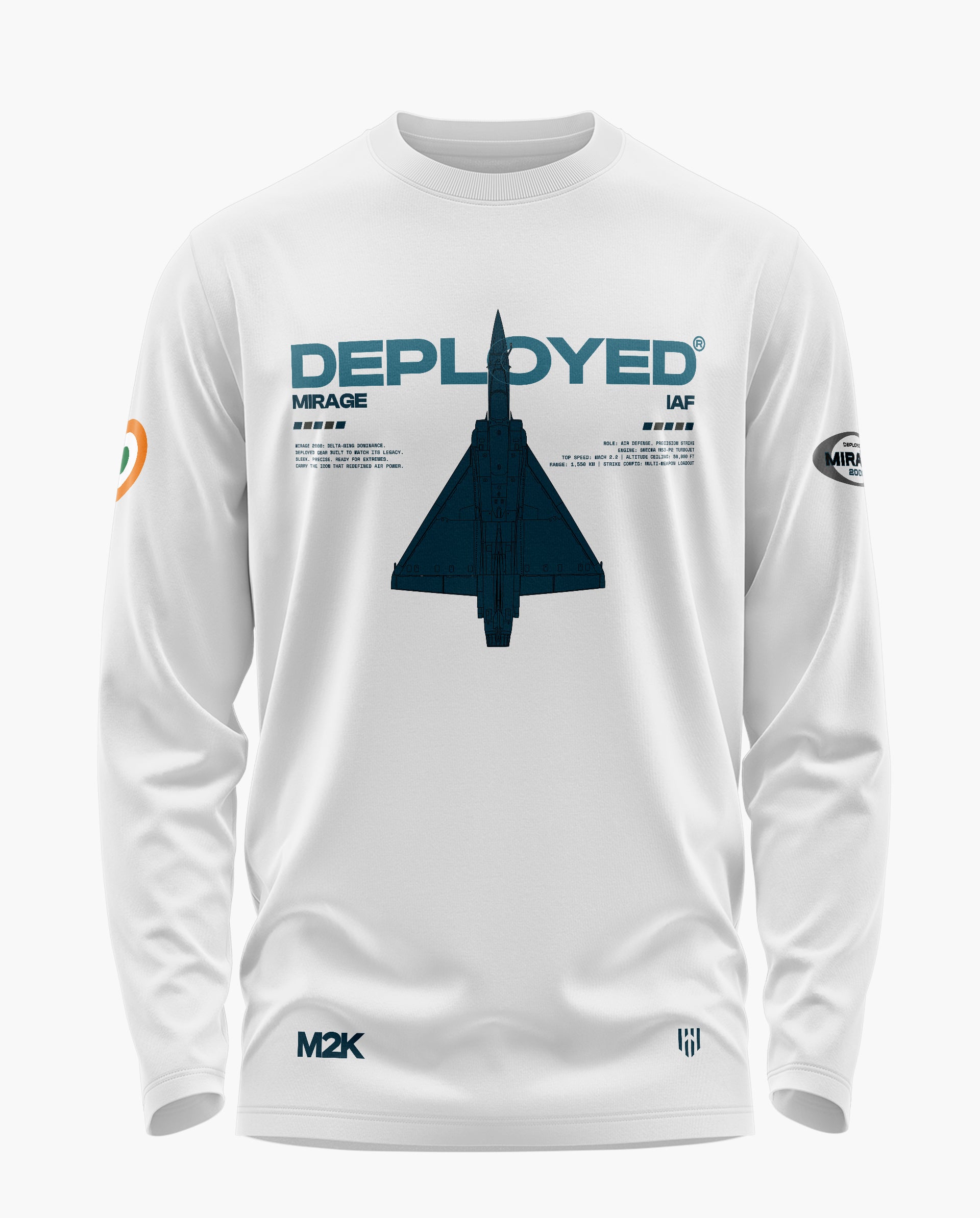 M2k Ops Signature Luxesoft Cotton Full Sleeve T-Shirt