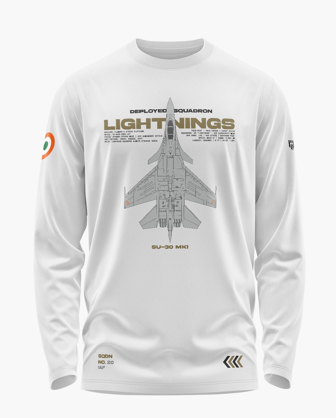 Lightning Sqdn Operative Signature Luxesoft Cotton Full Sleeve T-Shirt