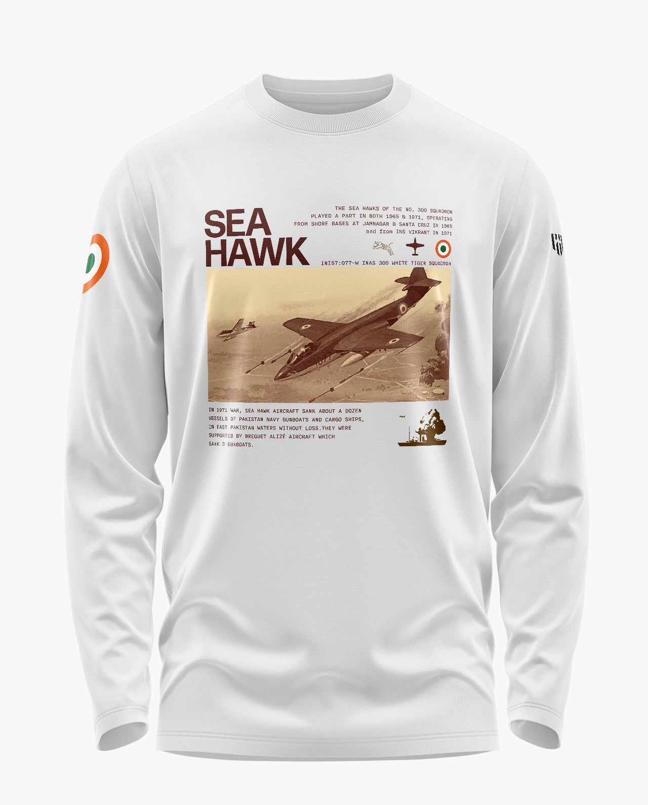 Sea Hawk Heritage Signature Luxesoft Cotton Full Sleeve T-Shirt