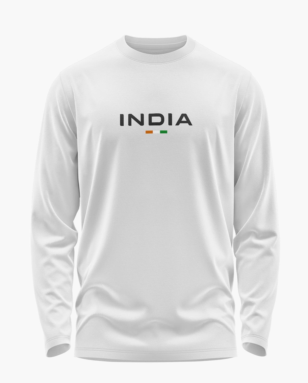 India Tricolour Signature Luxesoft Cotton Full Sleeve T-Shirt - CS