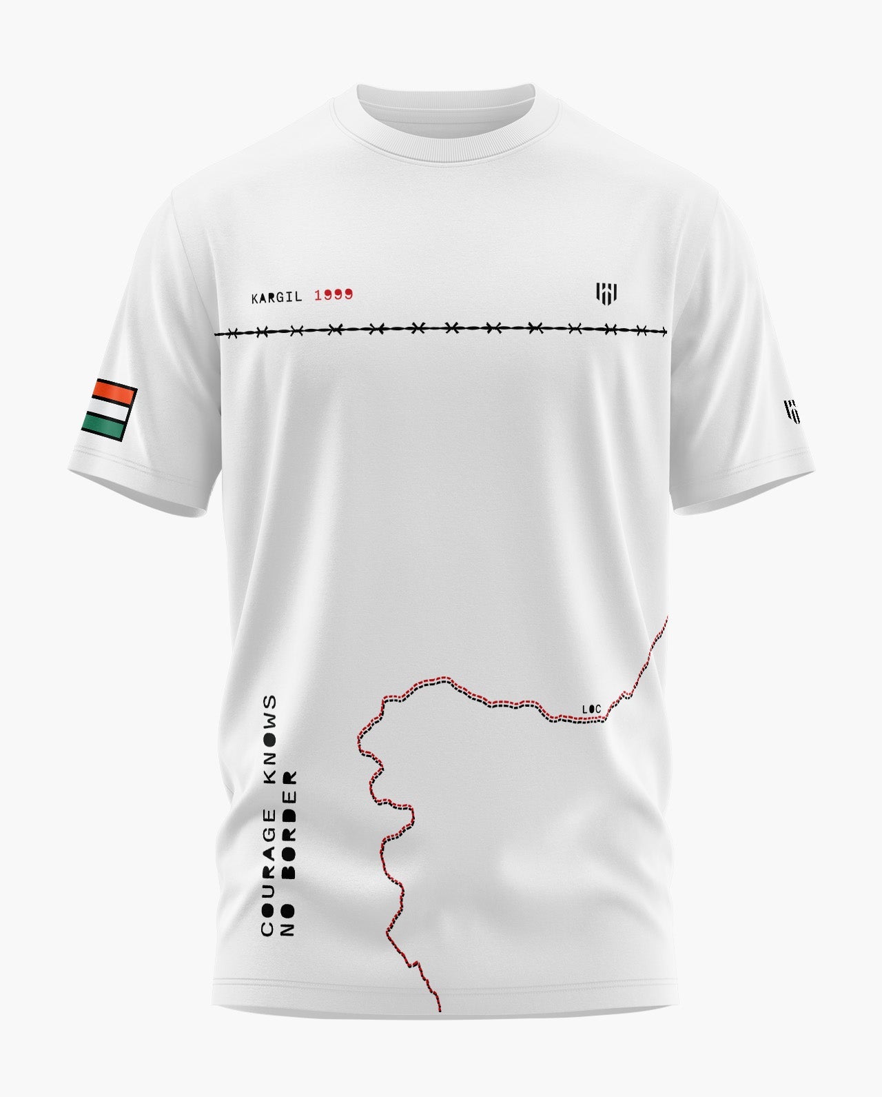 COURAGE KNOWS NO BORDERS Signature LuxeSoft Cotton T-Shirt  - CS