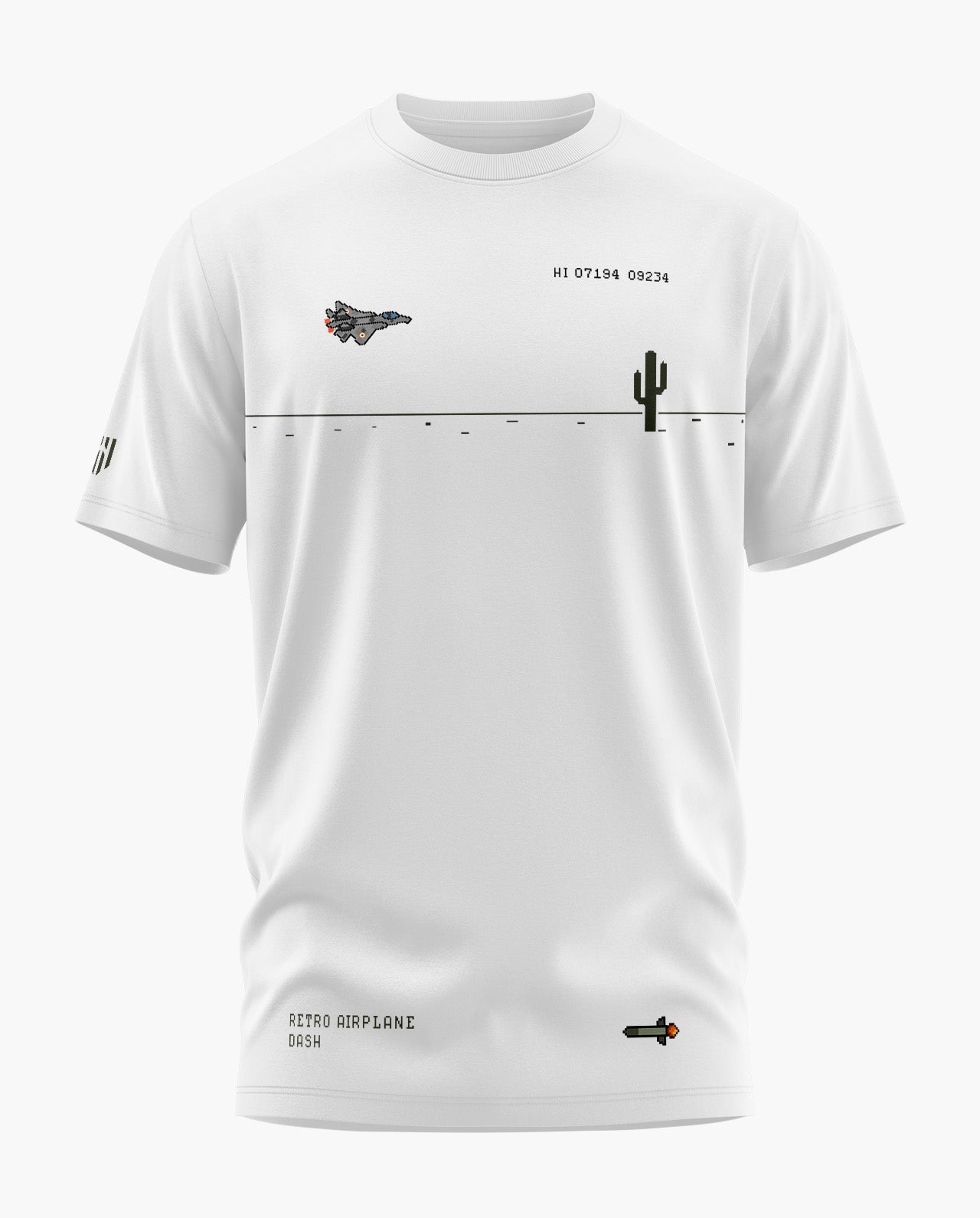 RETRO AIRPLANE DASH 8-BIT Signature LuxeSoft Cotton T-Shirt  - CS