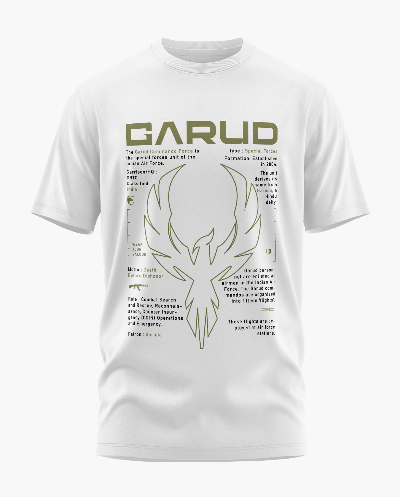GARUD WINGS OF VALOUR Signature LuxeSoft Cotton T-Shirt