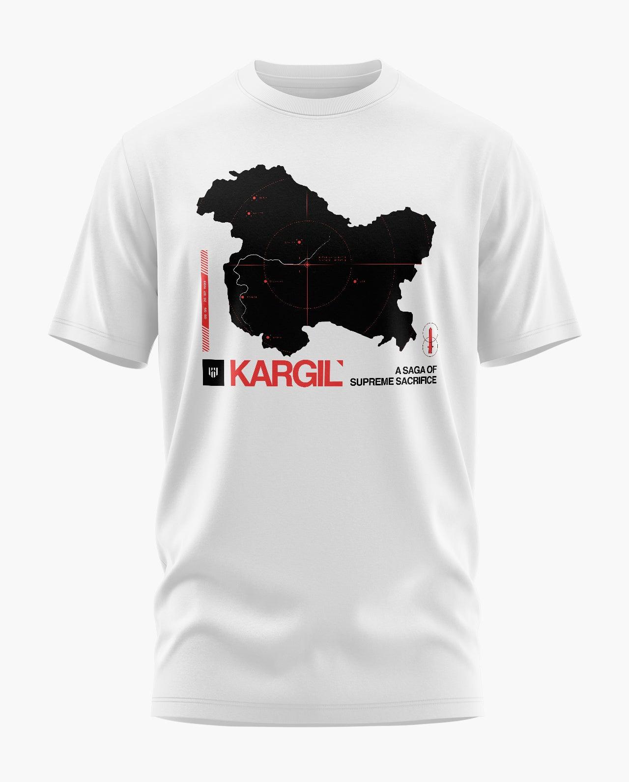 [CS] Kargil Vijay Divas Map Signature LuxeSoft Cotton T-Shirt