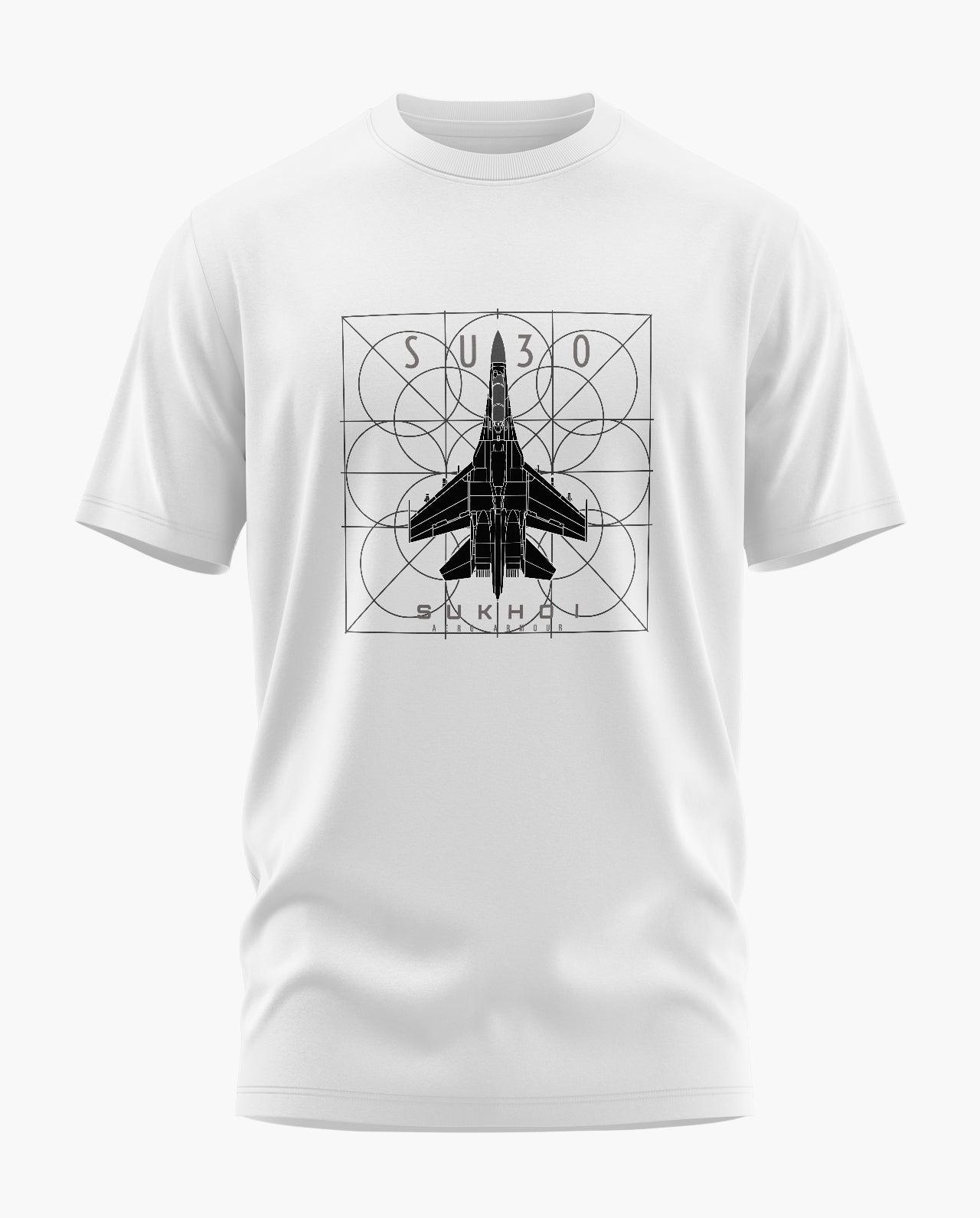 [CS] Sukhoi Su-30 Blueprint Signature LuxeSoft Cotton T-Shirt