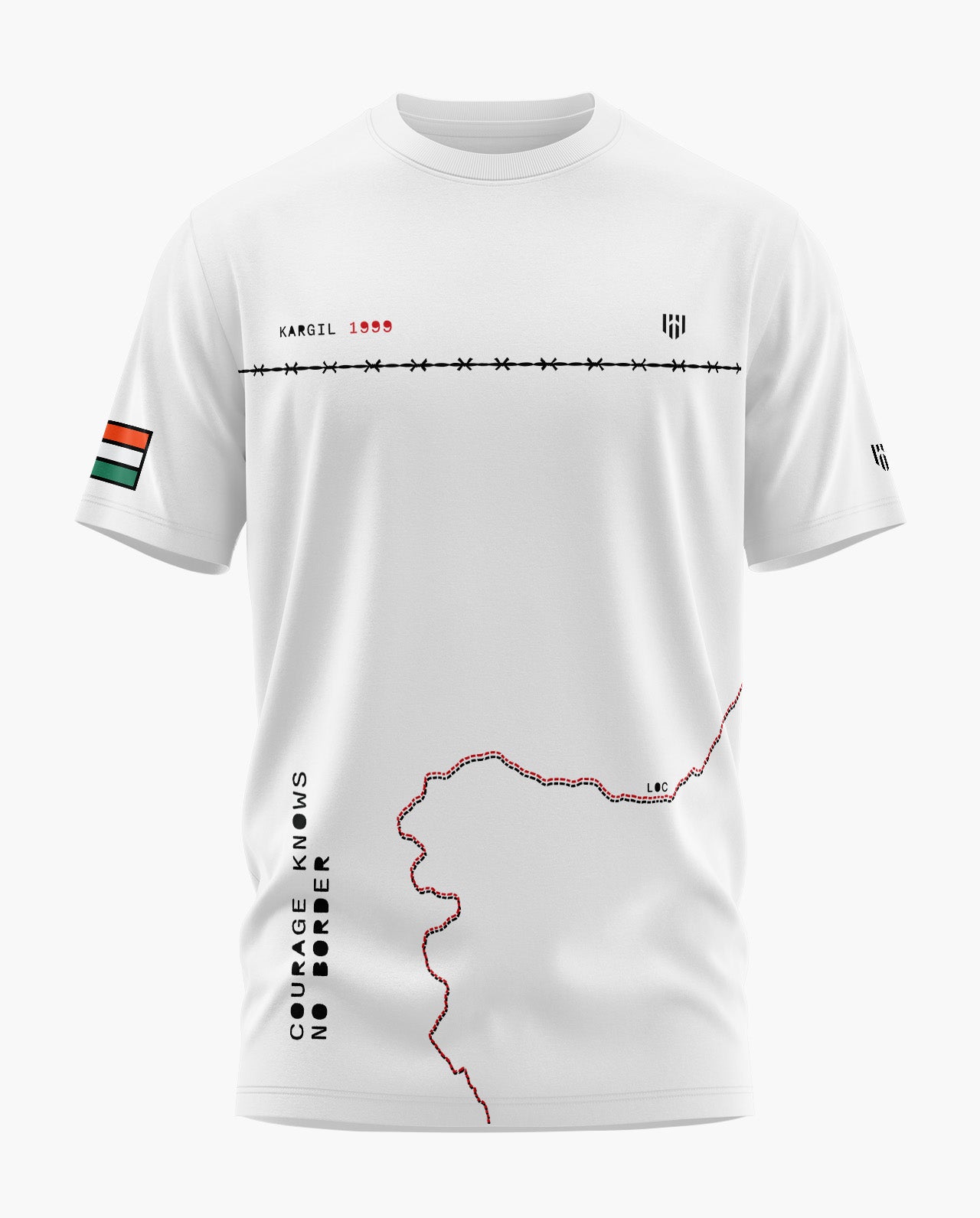 COURAGE KNOWS NO BORDERS Signature LuxeSoft Cotton T-Shirt