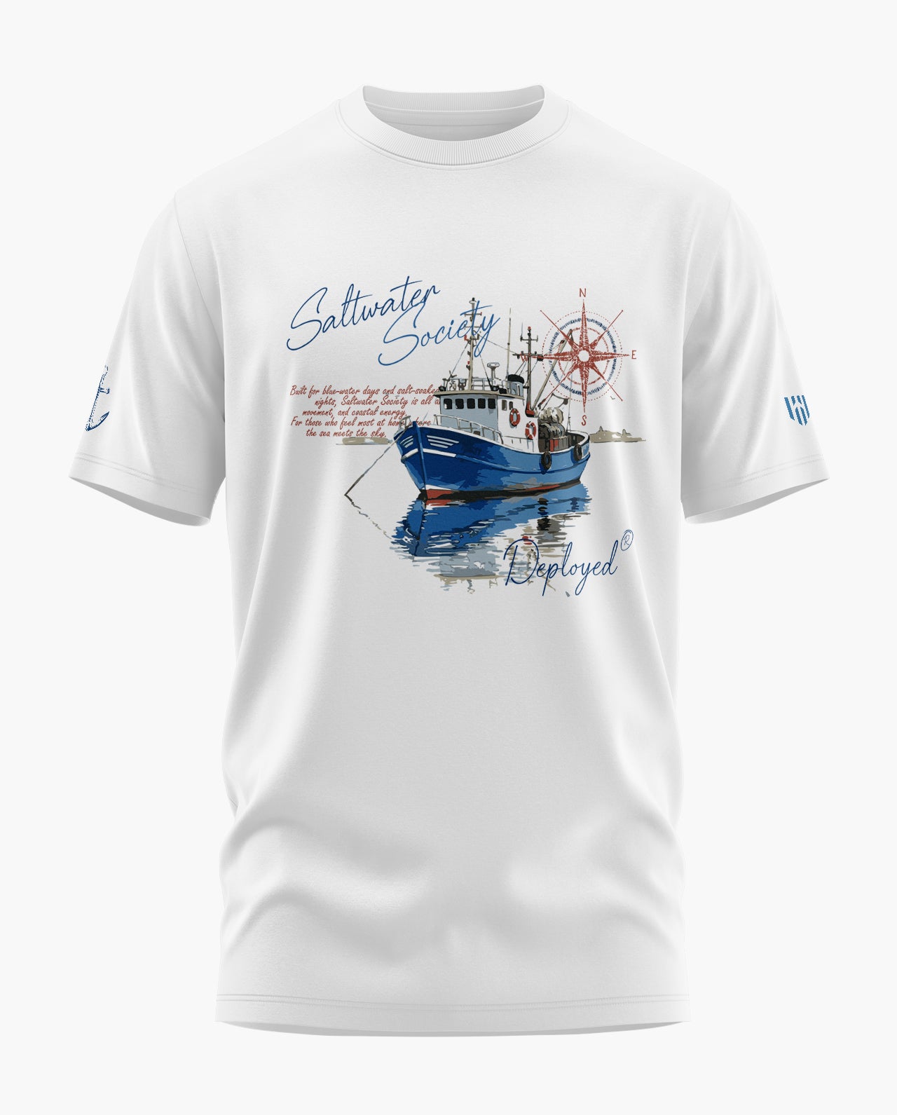 SALTWATER SOCIETY Signature LuxeSoft Cotton T-Shirt - White