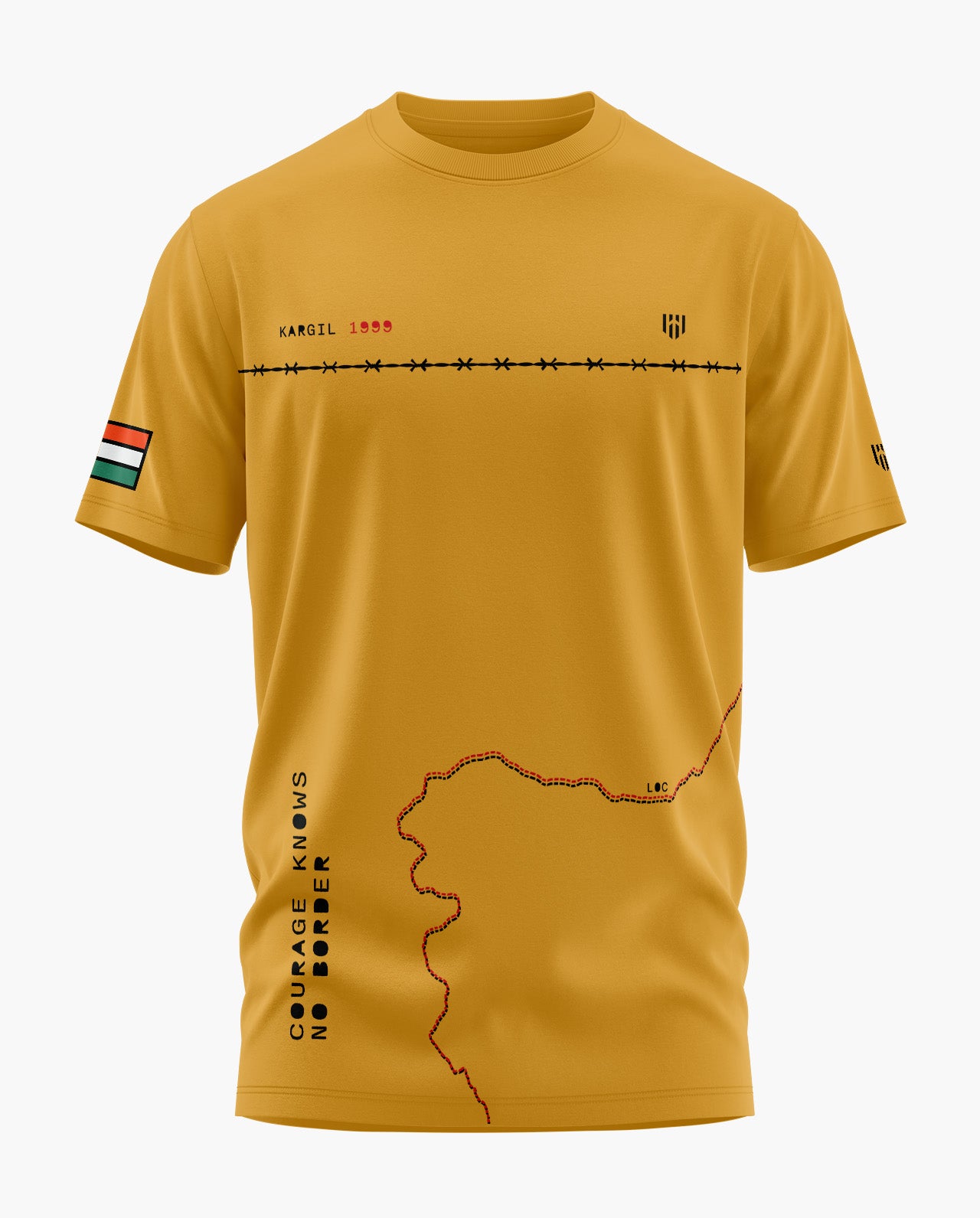 COURAGE KNOWS NO BORDERS Signature LuxeSoft Cotton T-Shirt