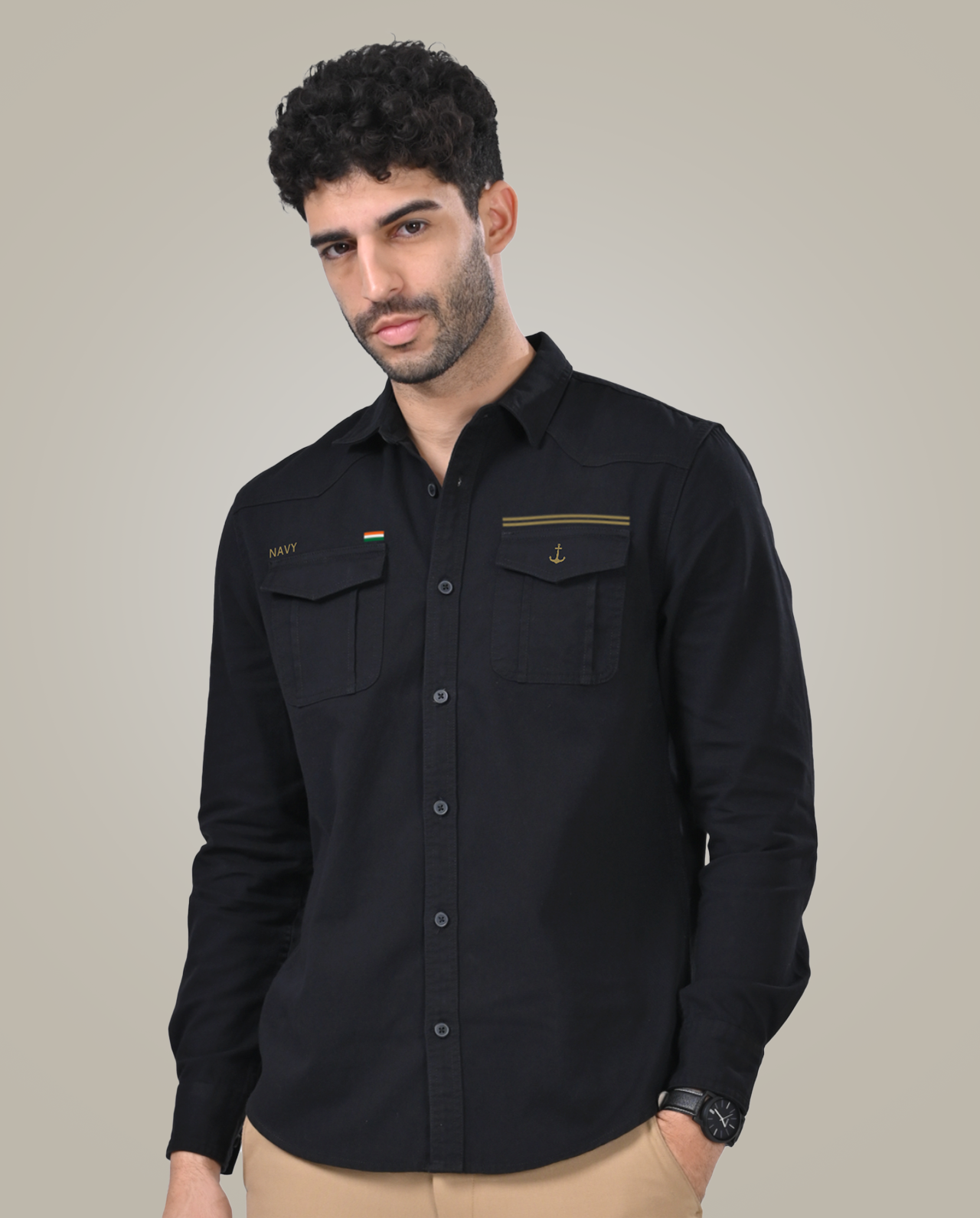 NAVY CARGO SHIRT