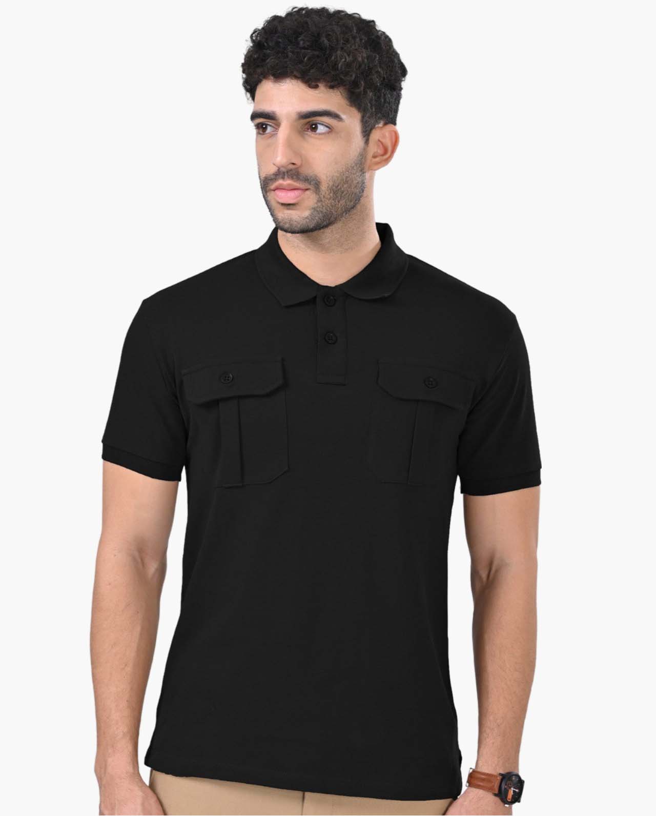 Deployed Cargo Black Polo T-Shirt