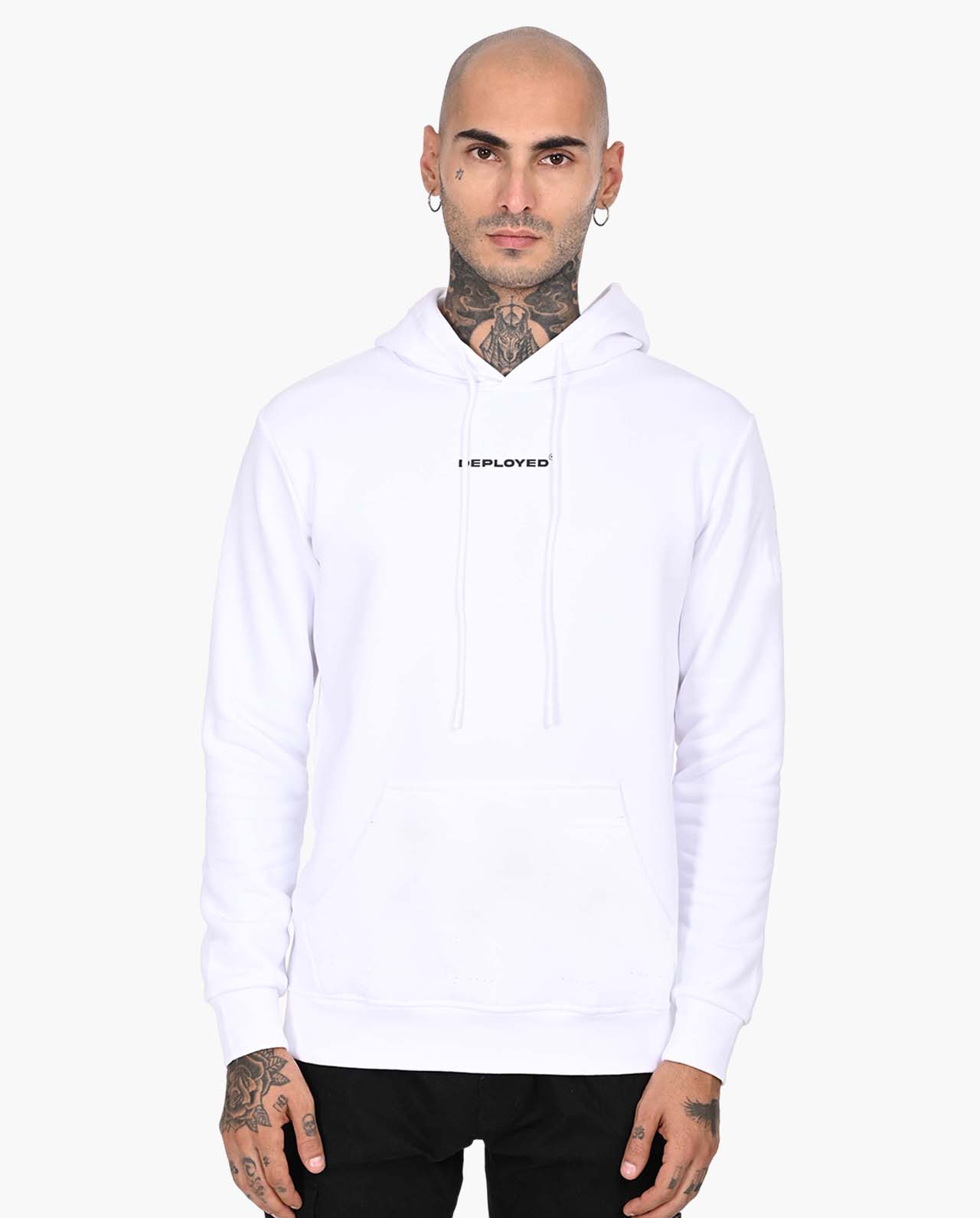Deployed Organic White Hoodie