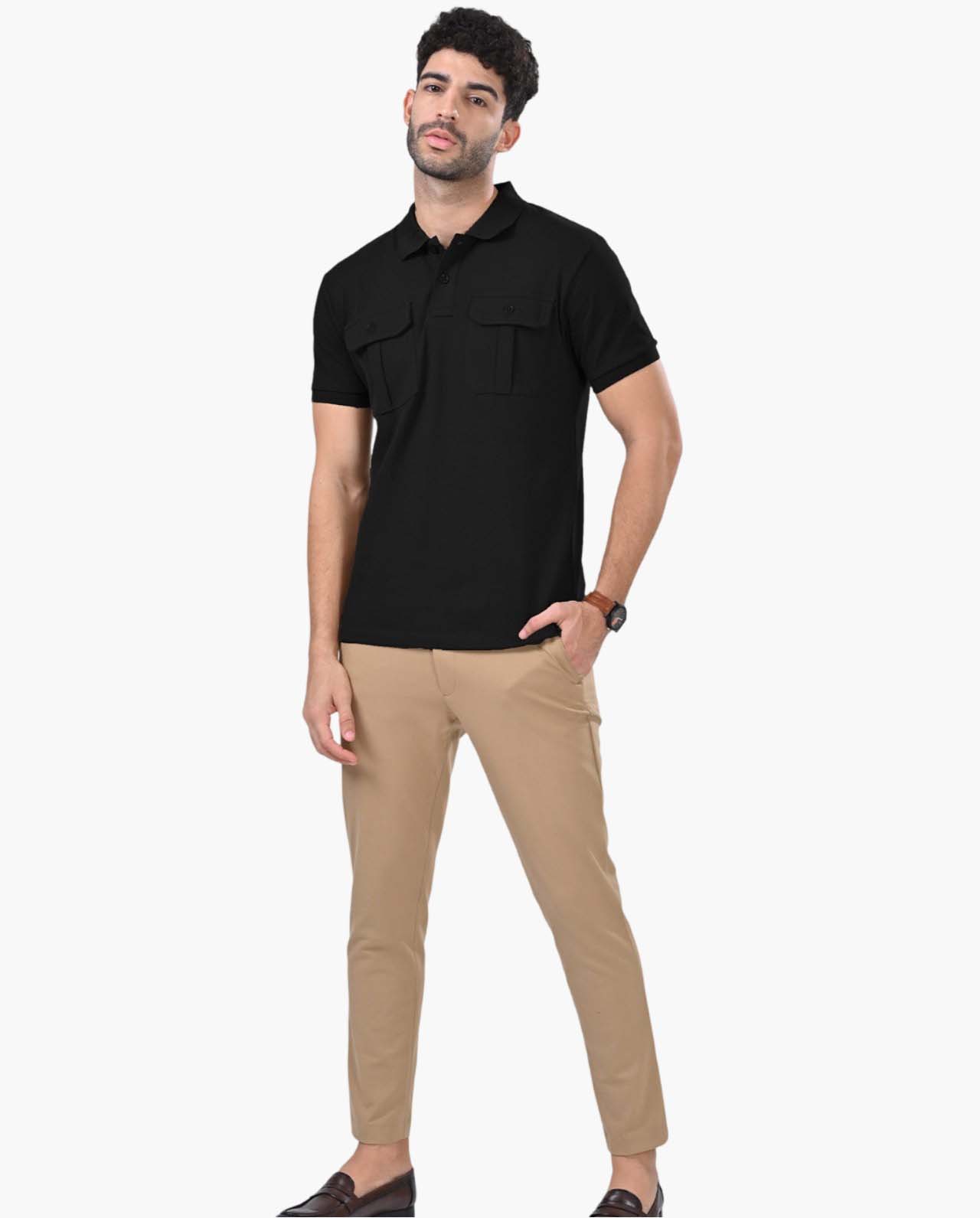 Deployed Cargo Black Polo T-Shirt