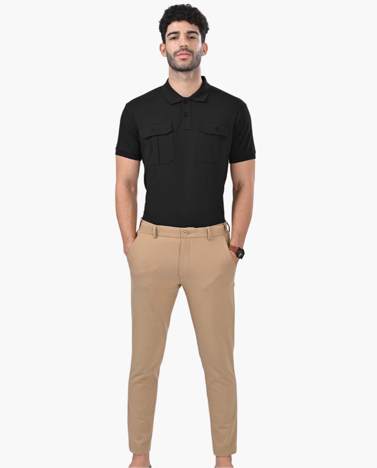 Deployed Cargo Black Polo T-Shirt