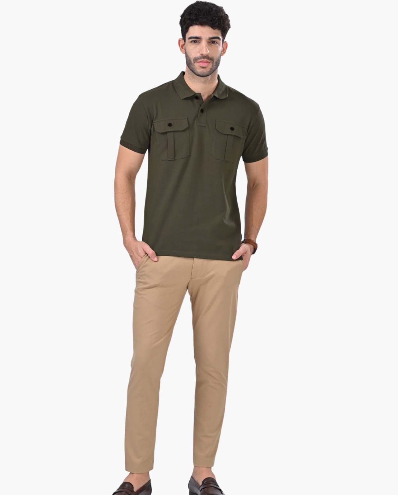 Deployed Cargo Olive Green Polo T-Shirt