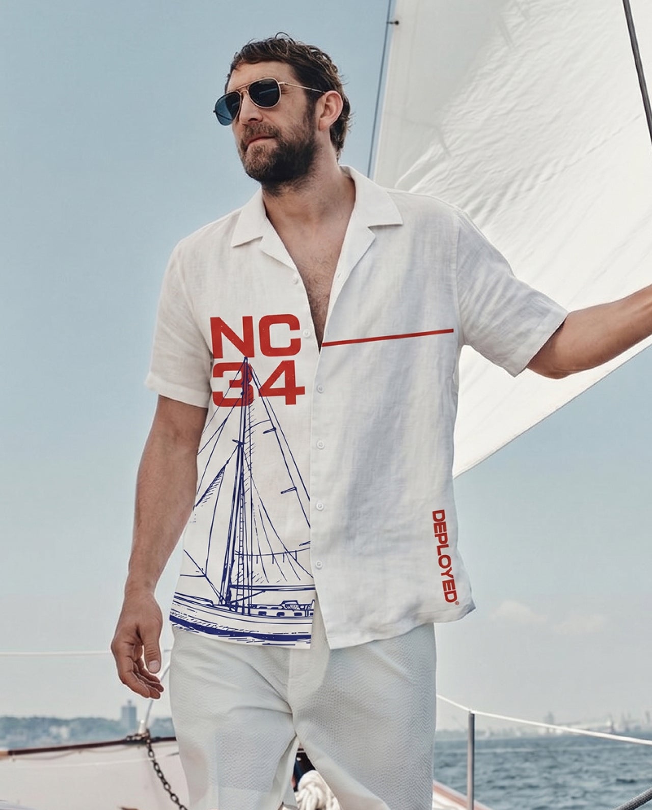 Marine Supply Half Sleeve Linenblend Shirt