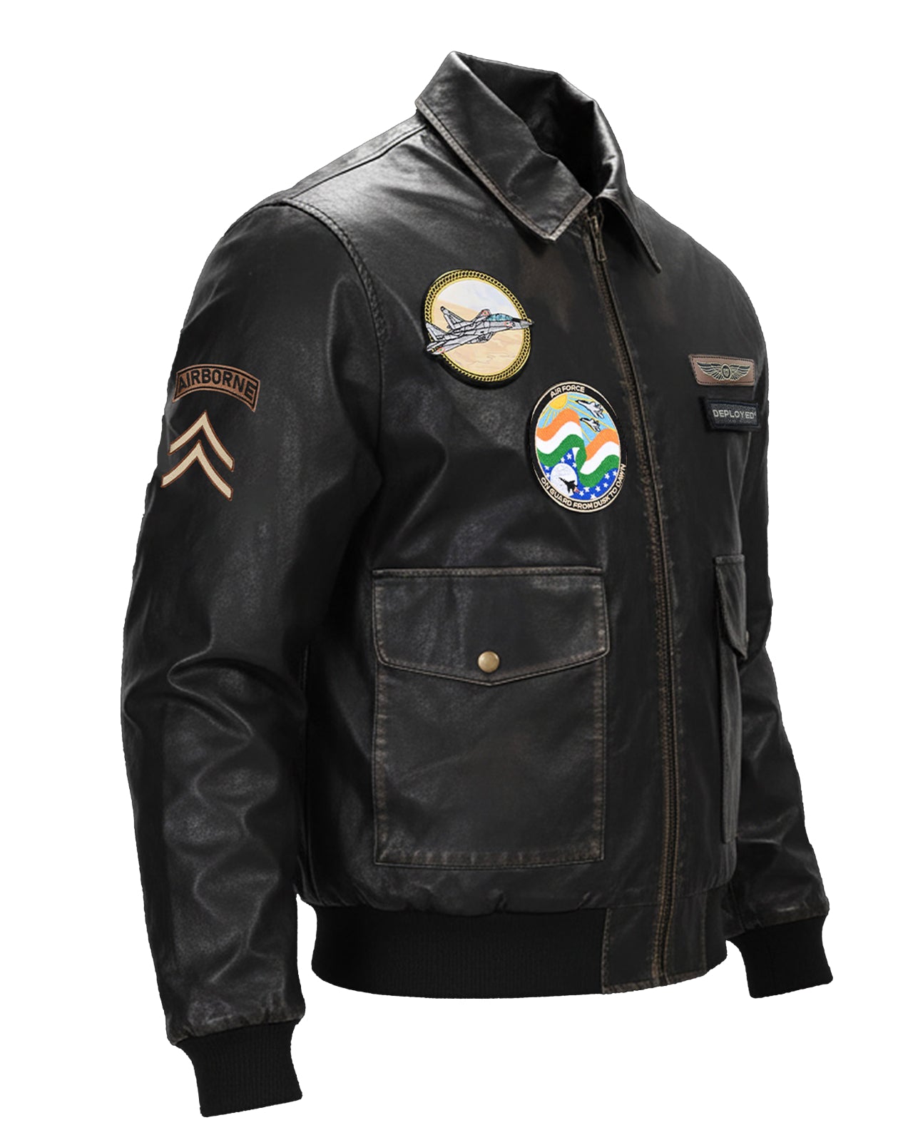 Aviator Bomber Vegan Leather Jacket