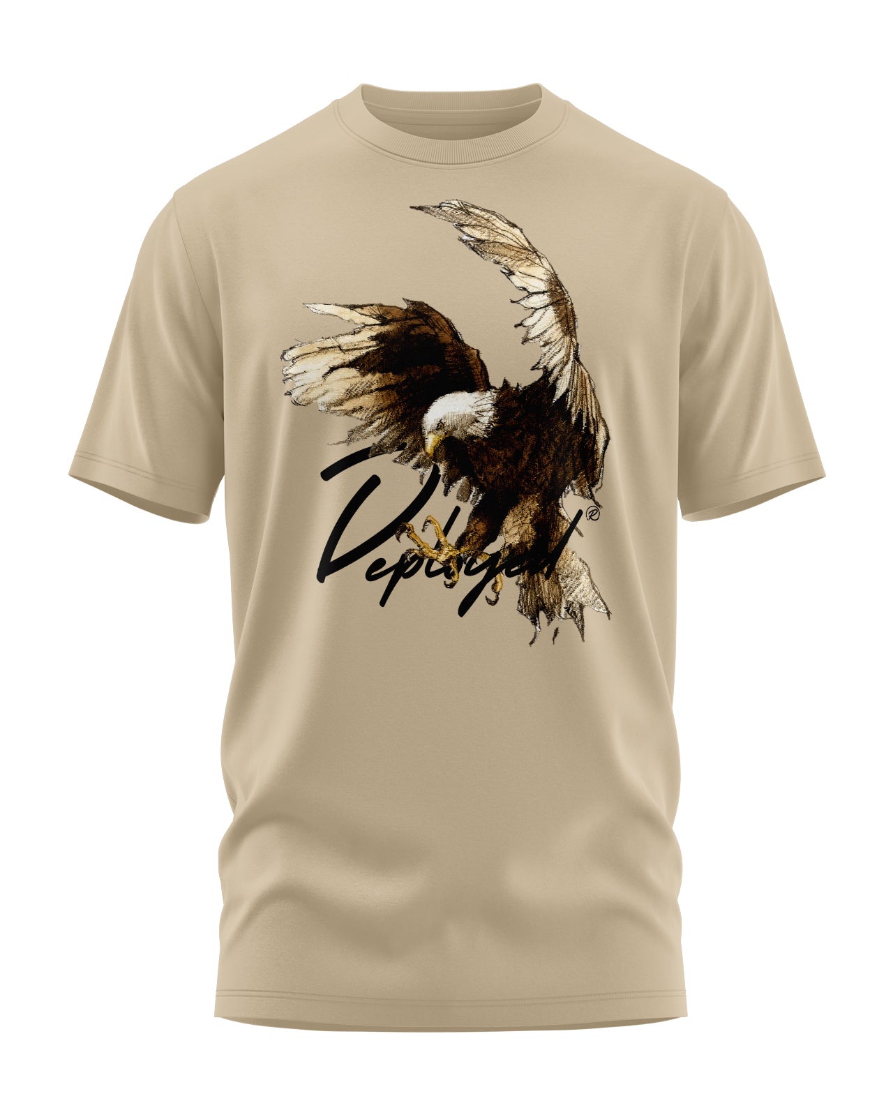 Deployed Wings of Valour Signature LuxeSoft Cotton T-Shirt - Sand