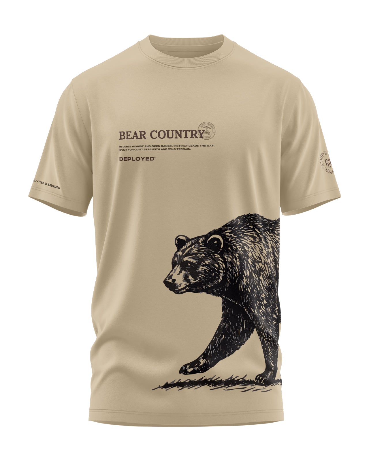 BEAR COUNRTY Signature LuxeSoft Cotton T-Shirt - Sand