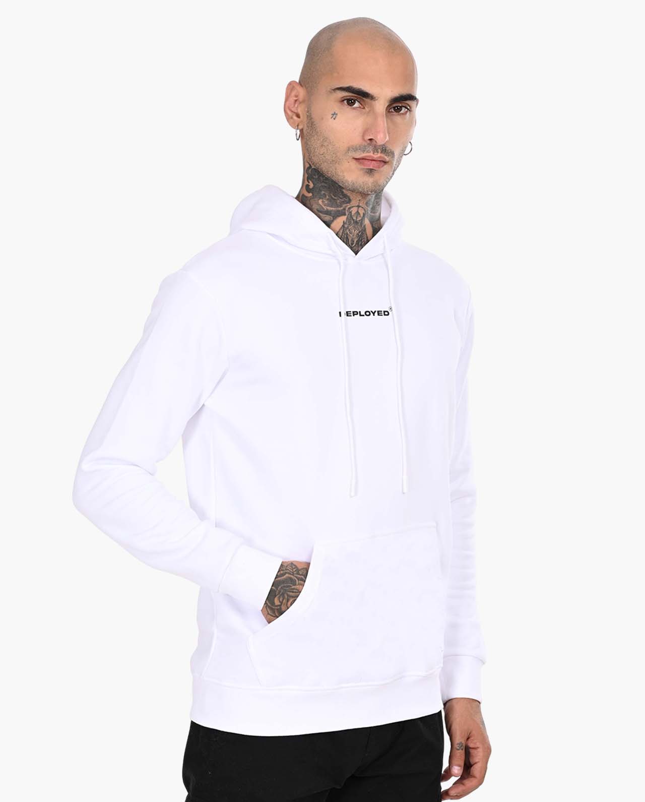 Deployed Organic White Hoodie