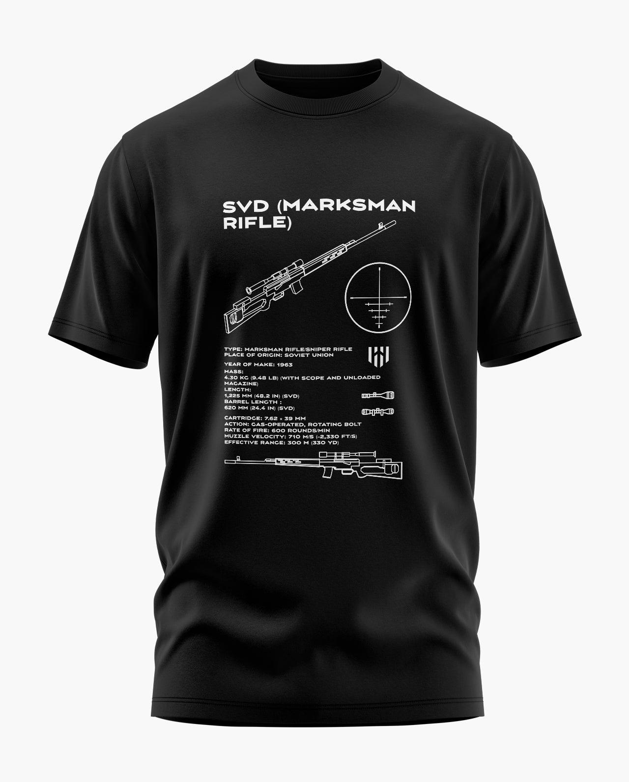 SVD Marksman Rifle Blueprint T-Shirt - Aero Armour