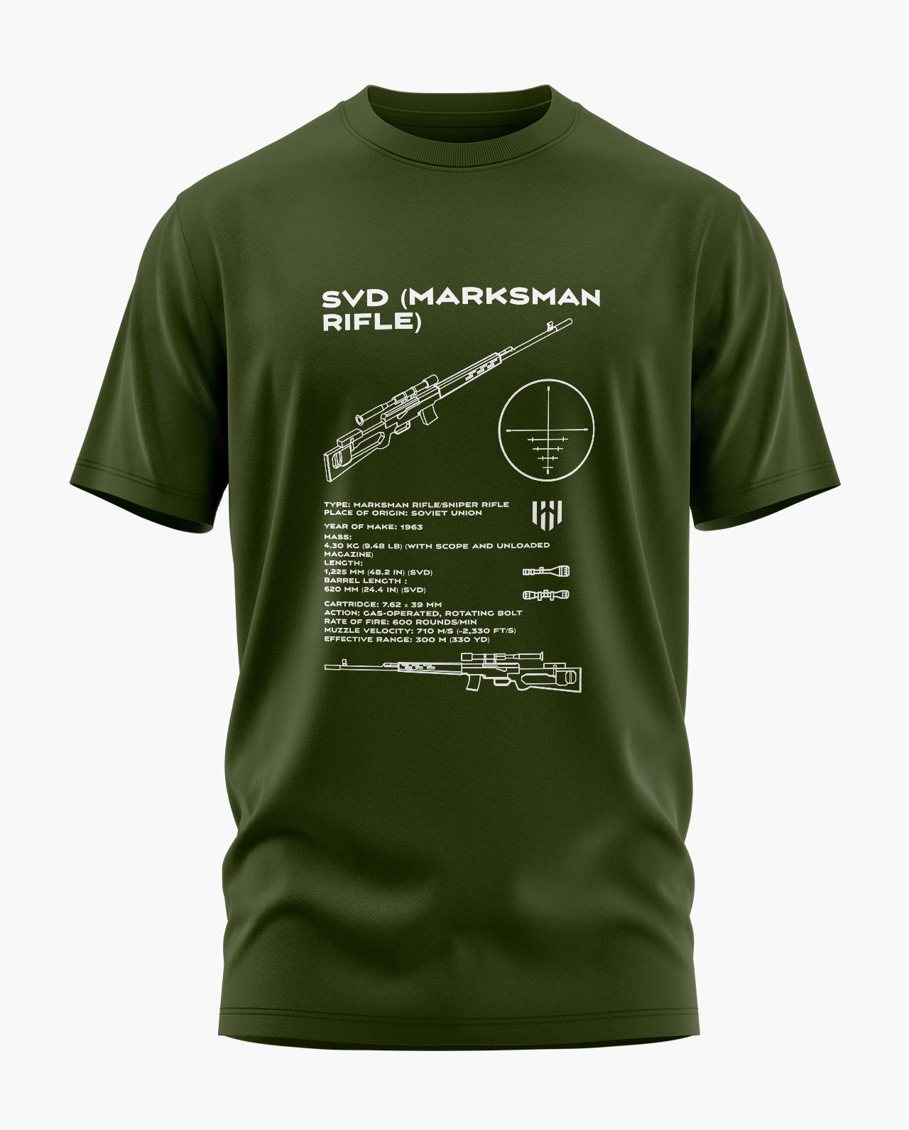SVD Marksman Rifle Blueprint T-Shirt - Aero Armour