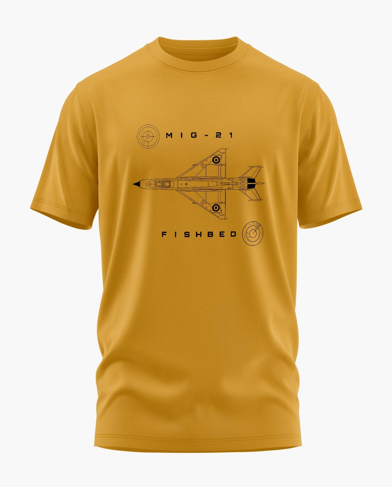 MiG 21 Fishbed Blueprint T-Shirt - Aero Armour